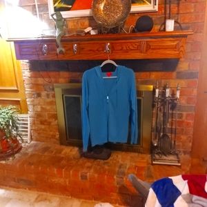 Hooded zipfront sweater